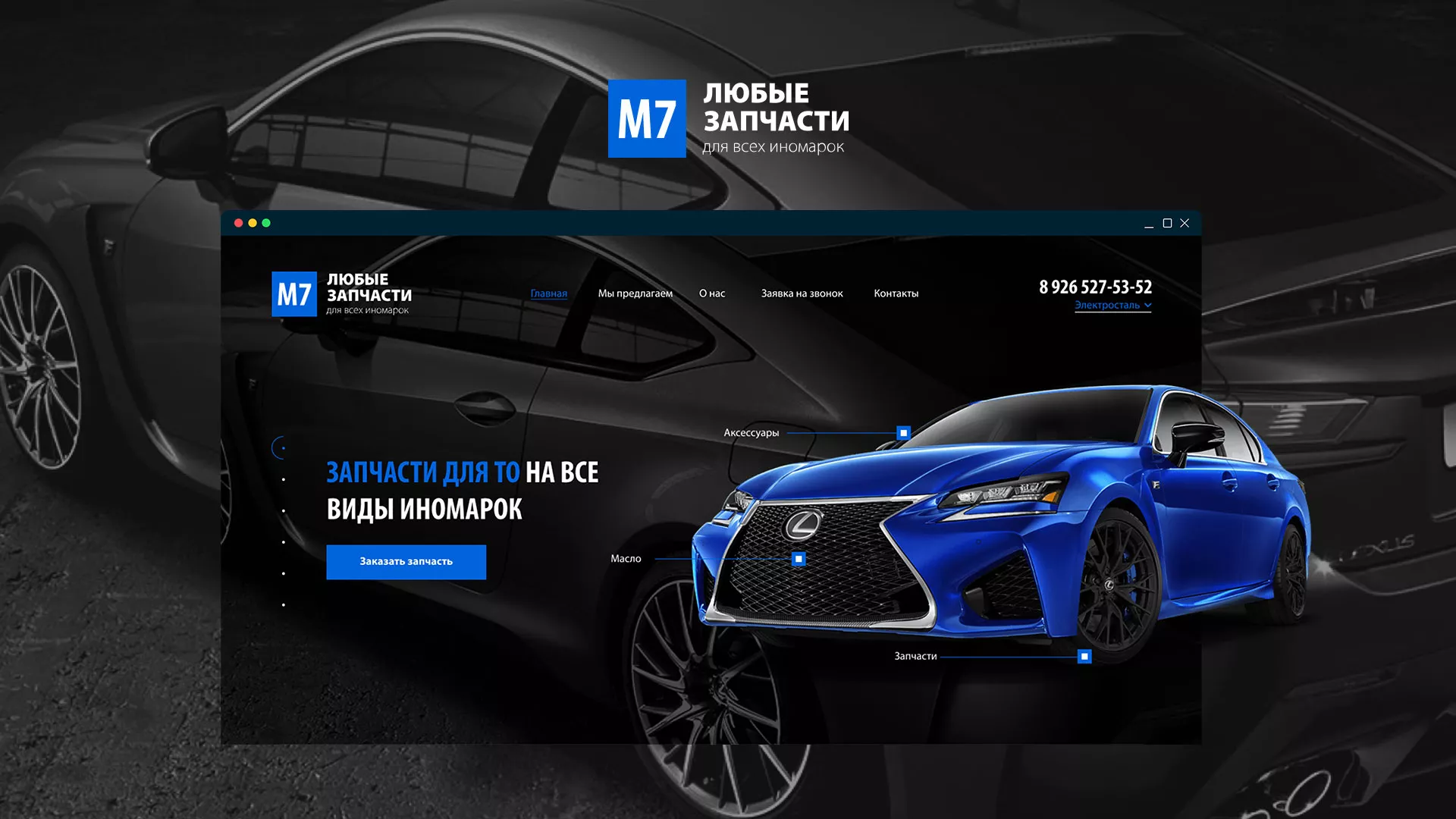 Разработка сайта магазина автозапчастей «М7» в Апрелевке