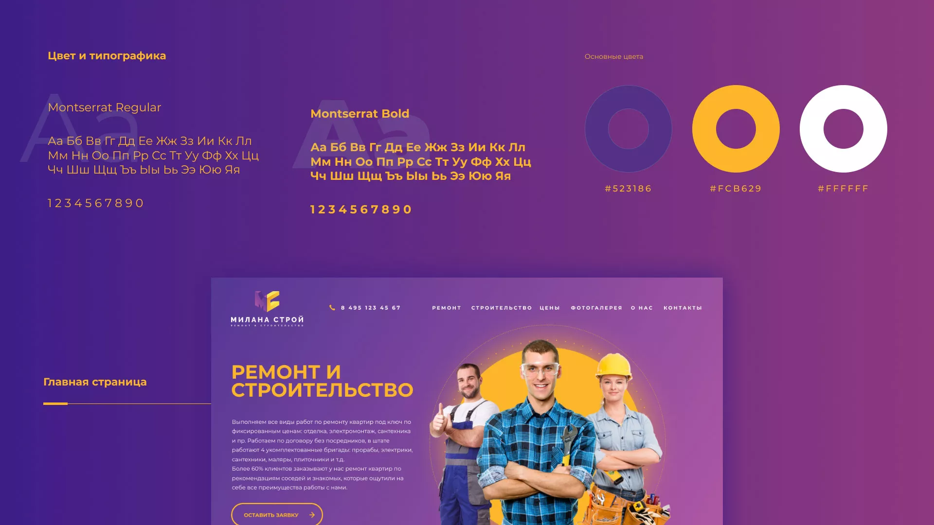 Разработка сайта строительной компании «Милана-Строй» в Апрелевке