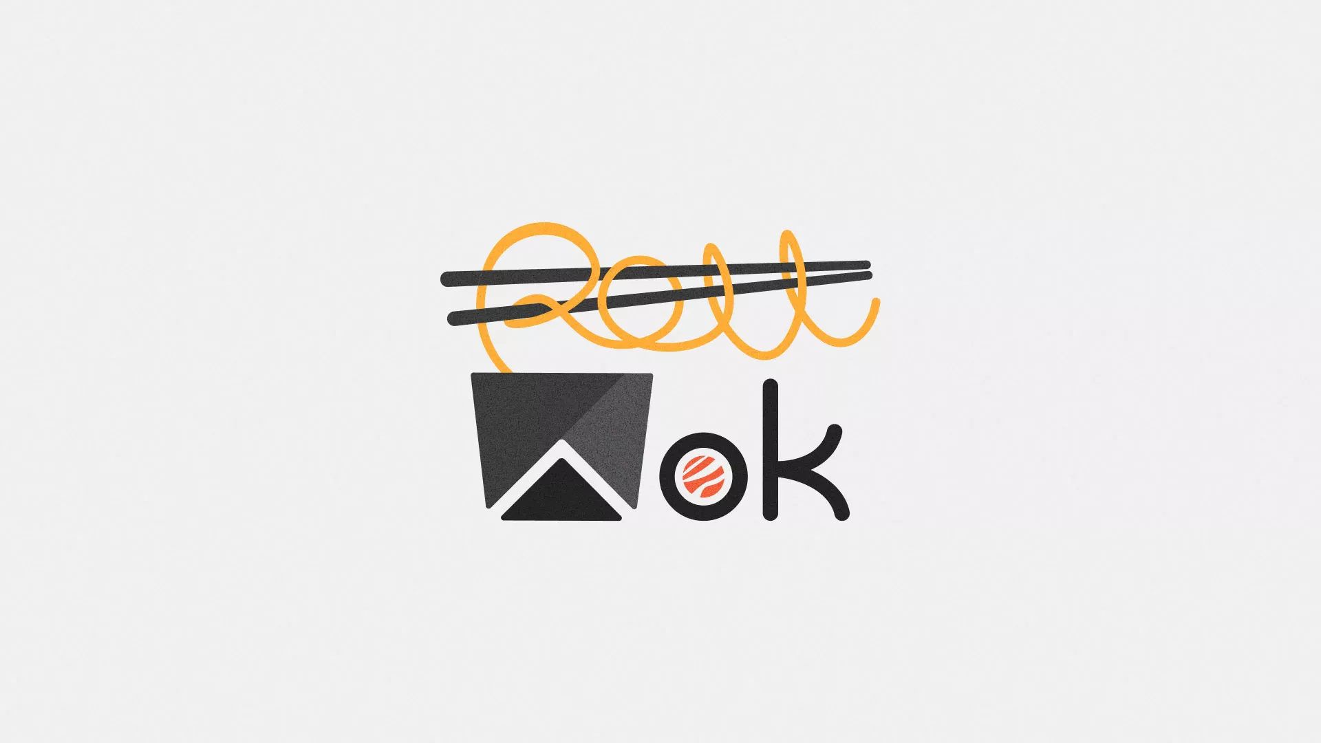 Разработка логотипа суши-бара «Roll Wok Club» в Апрелевке