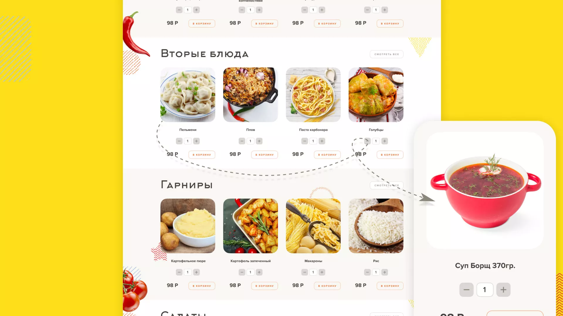 Разработка сайта кафе-столовой «Суп-Мясо-Салат» в Апрелевке